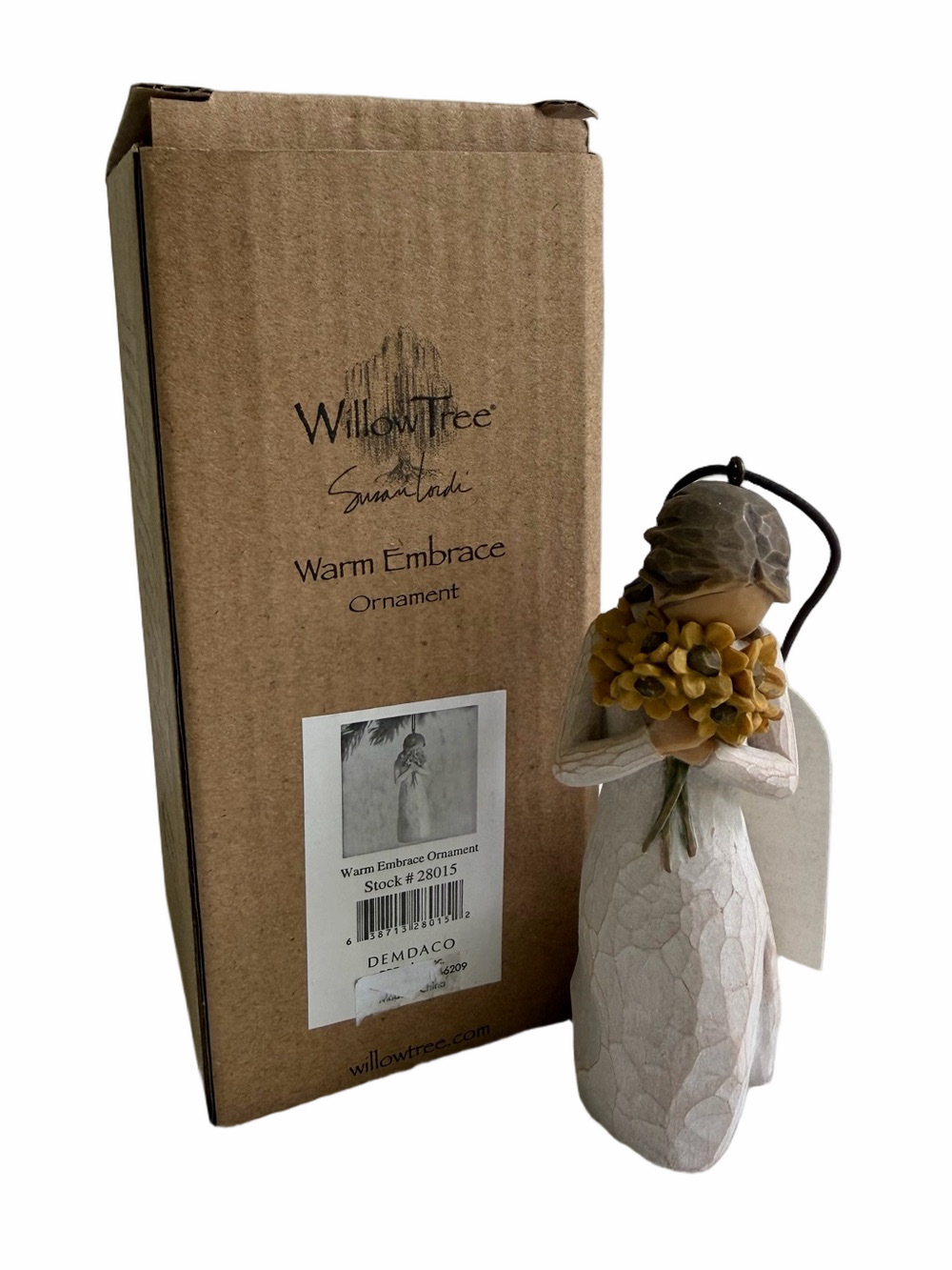 NIB Willow Tree Ornament Figurine WARM EMBRACE Girl With Sunflowers Susan Lordi